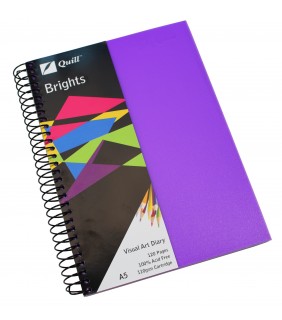 Quill Visual Art Diary PP 110gsm A5 120 Pages - Dark Purple