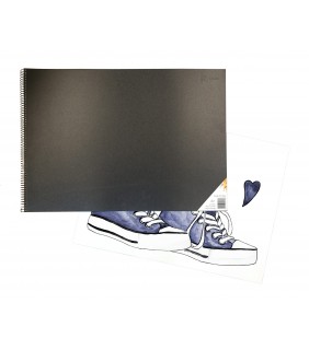 Quill Visual Art Diary PP Short Bound 110gsm A2 120 Pages - Black