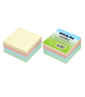 Stick On Notes 76mm x 76mm 4 Pads x 100 Sheets - Pastel Assorted