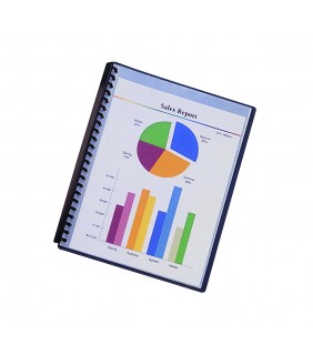Bantex Display Book Refillable Clear Cover A4 20 Pocket - Black