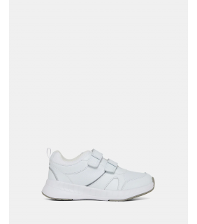 Clarks Youths HUSTLE White Velcro