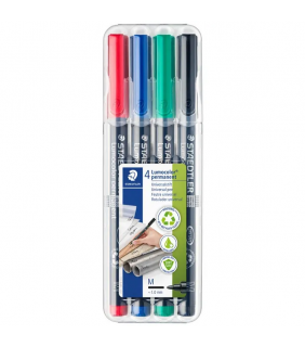 Staedtler Lumocolor permanent medium - wallet of 4 colours 1mm