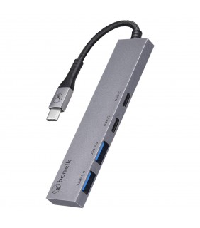 Bonelk Long-Life USB-C 4 in 1 Multiport Slim Hub (Space Grey)