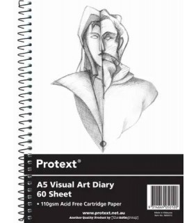 Protext Visual Art Diary A5 110gsm 120pg - Clear cover
