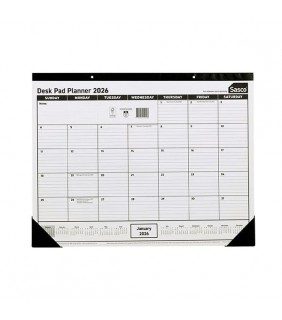 Sasco 2026 DESK PAD PLANNER 430 X 555MM BLACK/WHITE