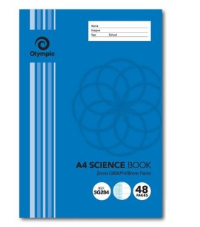 Olympic Exercise Book A4 48 Page 2mm Graph Science
