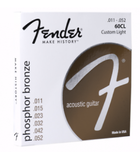 Fender Phosphor Bronze Acoustic Guitar Strings, Ball End, 60CL .011