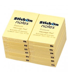 Stick On Pad Yellow 50x76mm x100
