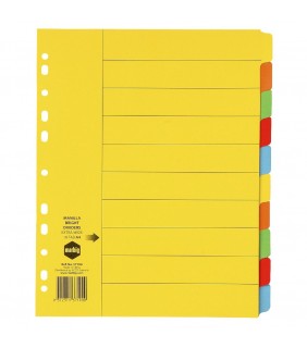 Marbig DIVIDERS A4 MANILLA BRIGHT COL 10 TAB