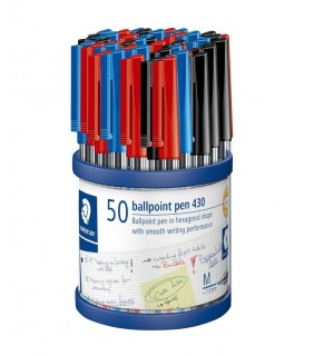 Staedtler Ballpoint pen stick 430 medium - cup of 50 assorted colours