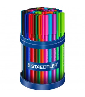 Staedtler stick 432 triangular ballpoint pen - medium cup of 50 assort