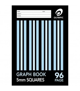 Graph Book A4 5mm Squares 96 Page Stripe Olympic