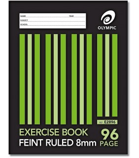 Exercise Book  96 Page Feint Ruled 8mm  Stripe Olympic