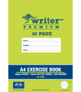 Writer Premium A4 48Pg Exercise Book 18Mm Dotted Thirds + Margin