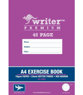 Writer Premium A4 48Pg Exercise Book 24Mm Dotted Thirds + Margin
