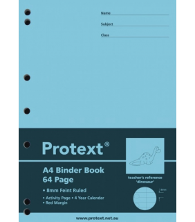 Protext A4 Binder Book 64Pg 8Mm Ruled + Margin