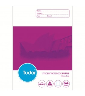 Tudor Student Notebook NSW 250x175mm Grid 10mm 64p