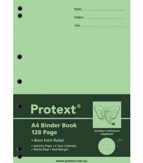 Protext A4 Binder Book 128Pg 8Mm Ruled + Margin