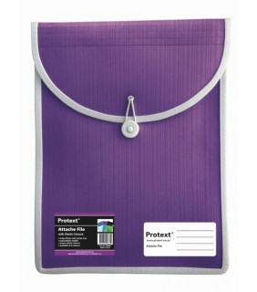 Protext Attache File With Elastic Closure - Purple