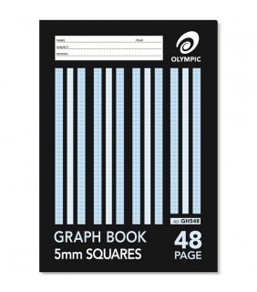 Graph Book A4 5mm Squares 48 Page Stripe Olympic