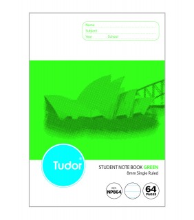 Tudor Student Notebook NSW 250x175mm Ruled 8mm 64p