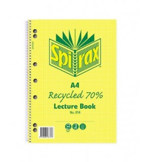 Spirax 814 RECYCLED LECTURE BOOK A4 S/O