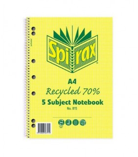 Spirax 815 RECYCLED 5 SUBJECT NOTEBOOK
