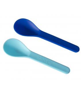 Spencil Snack Attack Box Spoon Set 2pk- Azure/Sky