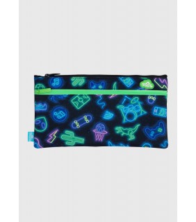 Spencil Twin Zip Pencil Case - Neon Life