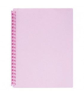 Marbig CLEARVIEW REFILLABLE DISPLAY BOOK 20 POCKET PASTEL PINK