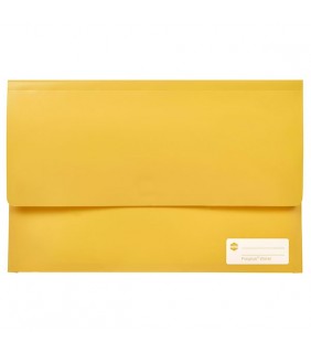 Document Wallet F/C Polypick Touch Fastener Yellow Marbig
