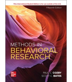 McGraw-Hill Education Methods In Behavioral Research 15E