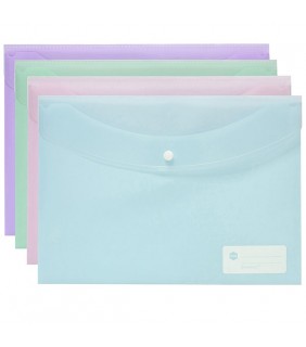 Marbig DOCULOPE DOCUMENT WALLET A4 PASTEL ASSORTED