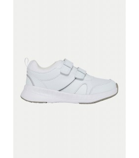 Clarks Youths HUSTLE White Velcro