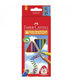 Faber-Castell Junior Grip Colour Pencils Assorted – Pack of 10