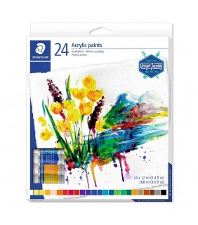 STAEDTLER acrylic paints box of 24 assorted colours