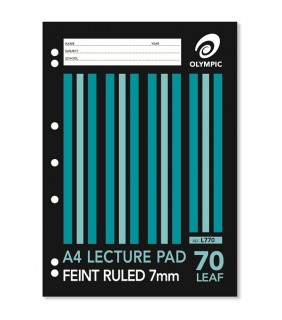 Lecture Pad A4 7mm Feint Ruled 70 Leaf 7 Hole Olympic