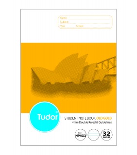 Tudor Student Notebook NSW 250x175mm Double Ruled w Guide 4mm 32p