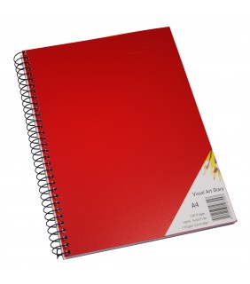 Quill Visual Art Diary PP 110gsm A4 120 Pages - Red
