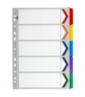  Dividers A4 5 Colour Tabs