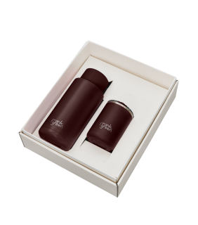 frank green Large Essentials Gift Set - Hinge Chocolate 12oz Cup & 34oz