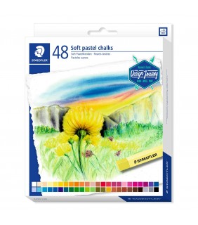 Staedtler soft pastel chalks box of 48  assorted colours