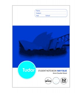 Tudor Student Notebook NSW 250x175mm Double Ruled 4mm 32p