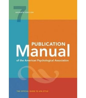 SPECIAL ORDER - American Psychological Association Publication Manual of the American Psychological Association
