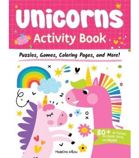Happy Fox Books Unicorns Activity Book: Puzzles, Games, Coloring Pages, and