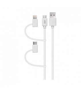 3SIXT 3SIXT Multi-tip USB-C Lightning Micro USB Cable - White