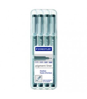 Staedtler Fineliner Pigment Liner Black 4piece