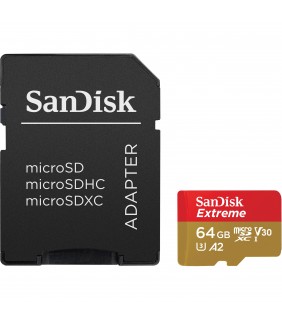 SanDisk Extreme microSDXC, SQXA2 64GB, V30, U3, C10, A2, UHS