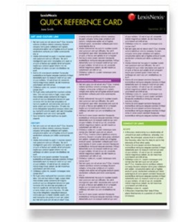 LexisNexis Quick Reference Card Tax I, 2016