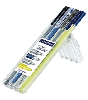 Staedtler Triplus Multi Set Fineliner Blk Ballpen Pencil Highlighter